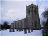 St Leonard's Church at Skerne amid the winter snow.